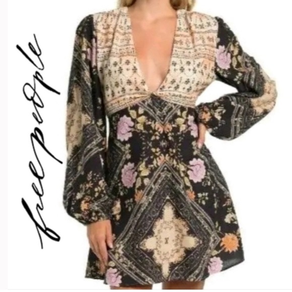 Free People Descanso Mini Dress Small Long Sleeve Boho - Picture 11 of 11